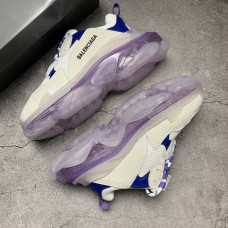 Balenciaga Triple S белые с фиолетовой подошвой