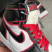 Кроссовки Jordan (luxe) белые с  черным и  красным