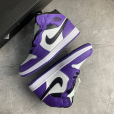 NIKE AIR JORDAN RETRO 1 белые с  фиолетовым