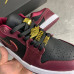Кроссовки NIKE JORDAN 1 бордовые с  черным и  золотым