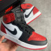 Кроссовки NIKE JORDAN 1 черные с  красным и  белым