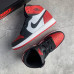 Кроссовки NIKE JORDAN 1 черные с  красным и  белым