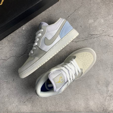 NIKE JORDAN 1 голубые с  серым и  белым