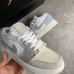 Кроссовки NIKE JORDAN 1 голубые с  серым и  белым