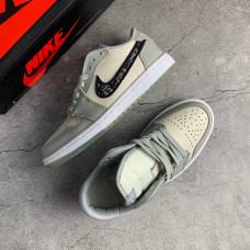 NIKE JORDAN 1 серые с  черным и  молочным